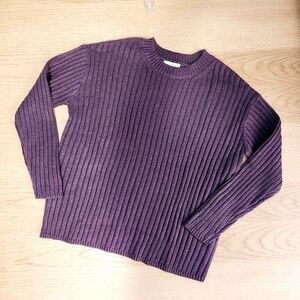JESSICA SIMPSON PURPLE WIDE RIBBED CREW NECK SWEATER SOFT SIZE SMALL MEDIUM NWOT